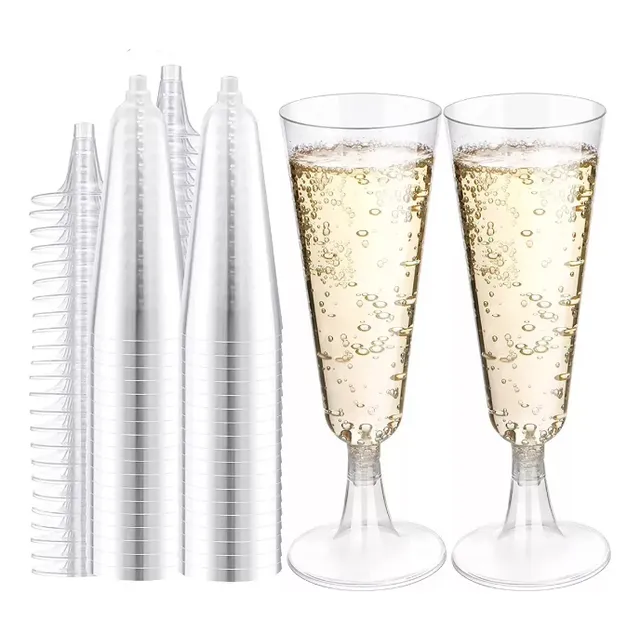 Copas Desechables Vino, Postres Plástico Premium 50 Piezas