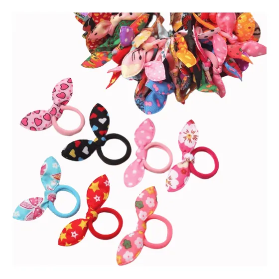 Set X 40 Lazos Elásticos Con Diseño Para Niñas