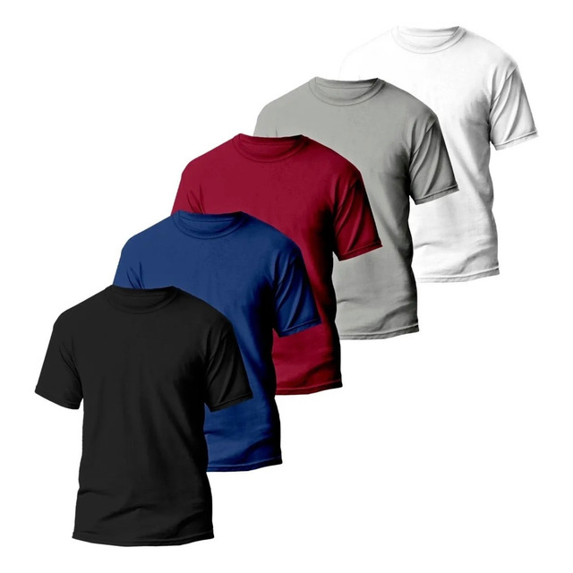 Kit 5 Camisetas Básicas Masculina Dry Fit Lisa Tradicional Kit 5 Camisetas Básicas Masculina Dry Fit Lisa Tradicional