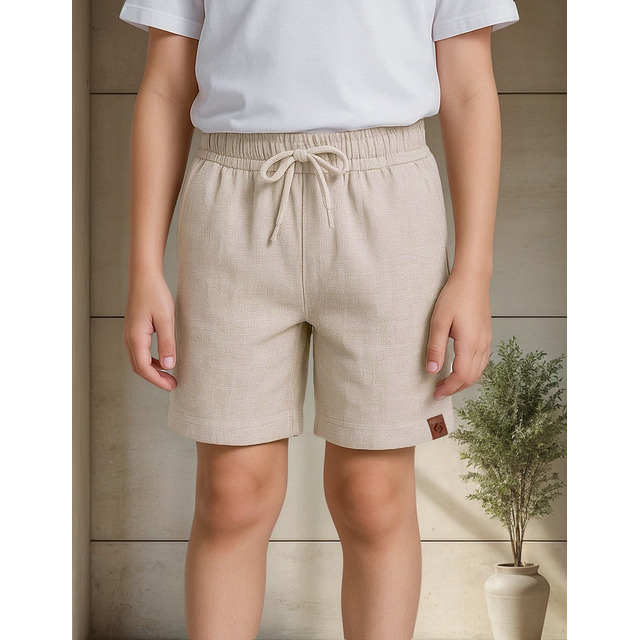 Short Linho Infantil Meninos Liso Mauricinho Bermuda Verao