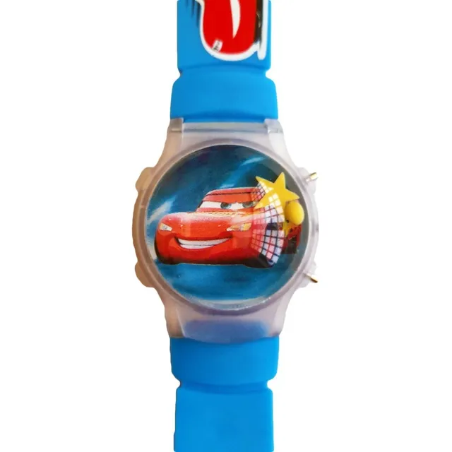 Reloj Digital Cars Rayo Mcqueen Con Tapa Juguetería Niños