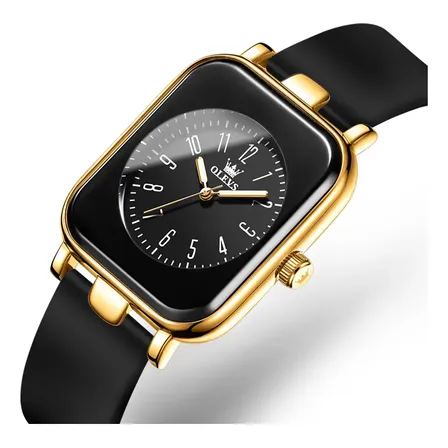 Olevs Relógio Feminino Original Quartz À Prova D'água 9961 Preto Dourado