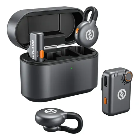Microfone Hollyland Lark M2s Mini Combo Duo Sem Fio Preto