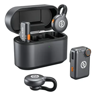 Microfone Hollyland Lark M2s Mini Combo Duo Sem Fio Preto