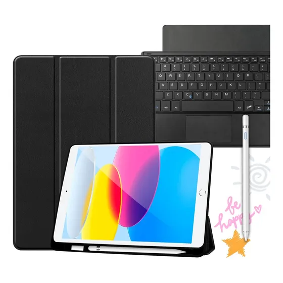 Kit Completo Capa Para iPad 10 Teclado E Caneta Touch Screen