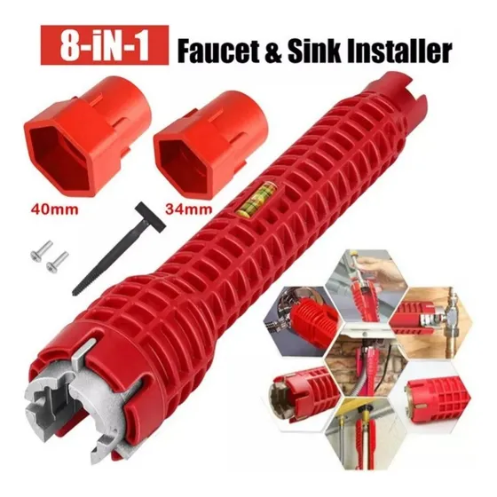 Llave Ayudante Plomero Fontanero Canilla 8 En 1
