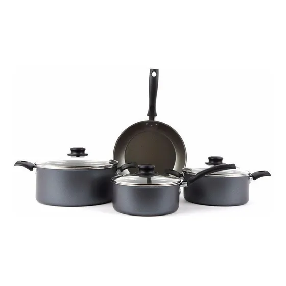Set Bateria Tramontina Teflon Turim 7 Piezas Tapa De Vidrio!