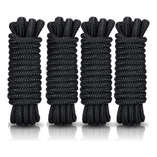 4 Cabos De Nailon Doble Trenzado Para Amarre Lanchas 4.50m N 4 Cabos De Nailon Doble Trenzado Para Amarre Lanchas 4.50m N