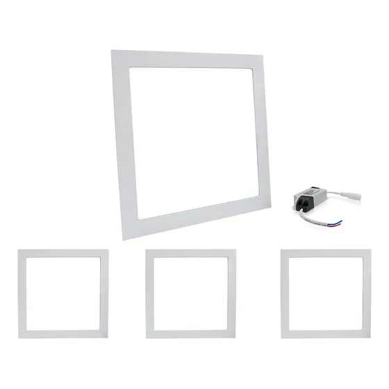 Kit 4 Painel Plafon Led 25w Embutir Quadrado Branco 127/220V Estrutura Branco Frio 127/220V