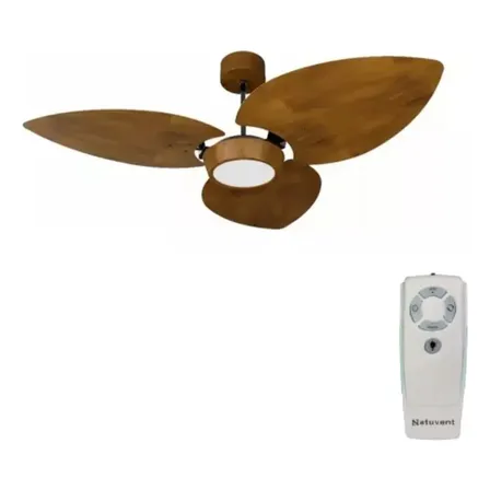 Ventilador De Teto Controle Remoto Natuvent Led 3 Pás Imbuia