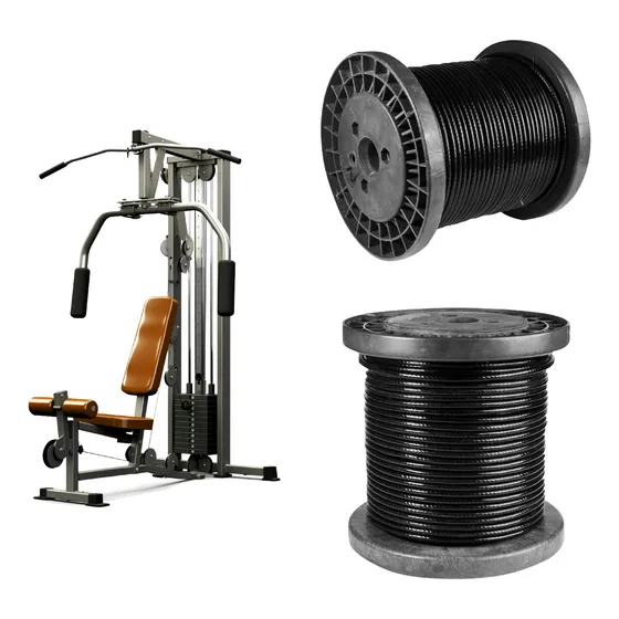 Cable De Acero Forrado Nylon Negro 7x19 1/8 A 3/16 50 Mts