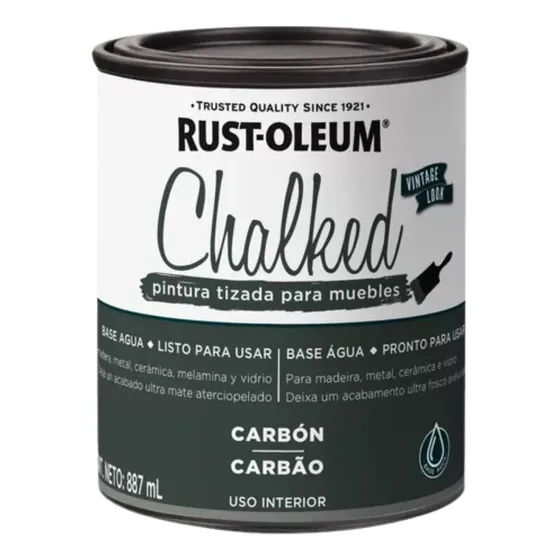 Pintura Tizada Rust-oleum Latex Ultra Mate Chalked Color Carbon 887 Ml