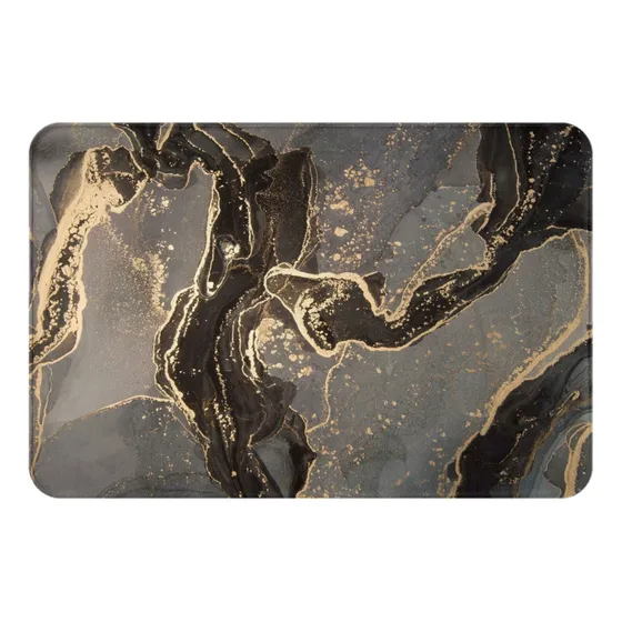 Ouzpgaq Alfombra Baño Patron Marmol Microfibra Super Suave X