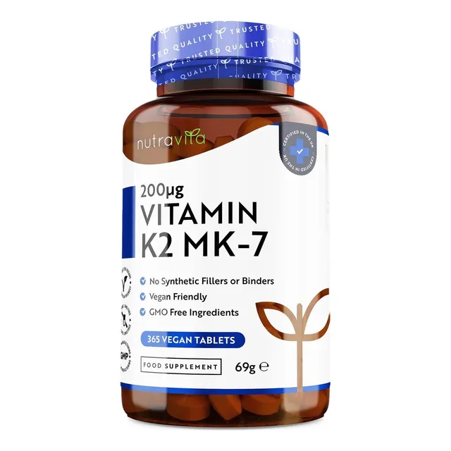 Vitamina K2 Mk7 Mk4 Menaquinona 200 Mcg 400 Comprimido Vegan
