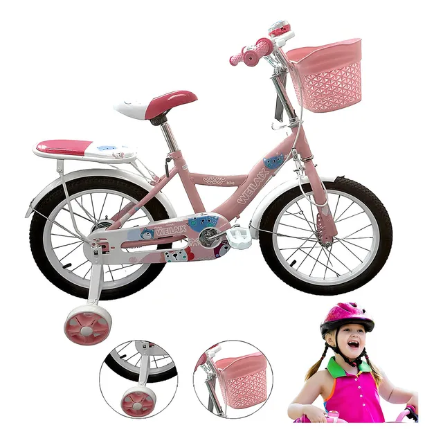 Bicicleta Infantil Entrenamieto R-20 Canasto Niñas V-brakes Color Rosa Tamaño Del Cuadro 20