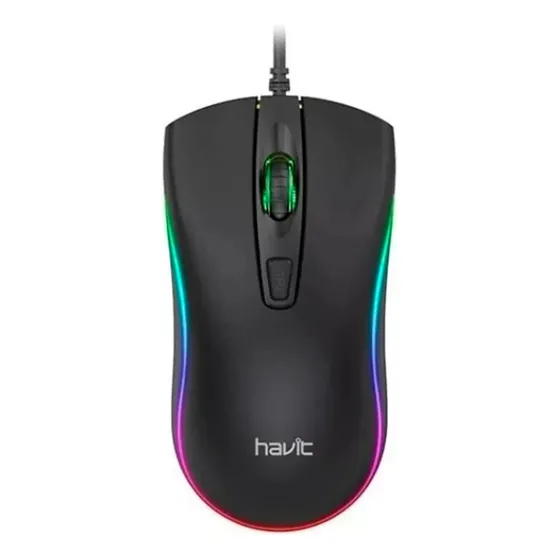 Mouse Optico Alambrico Usb Marca Havit Luces Rgb Gaming