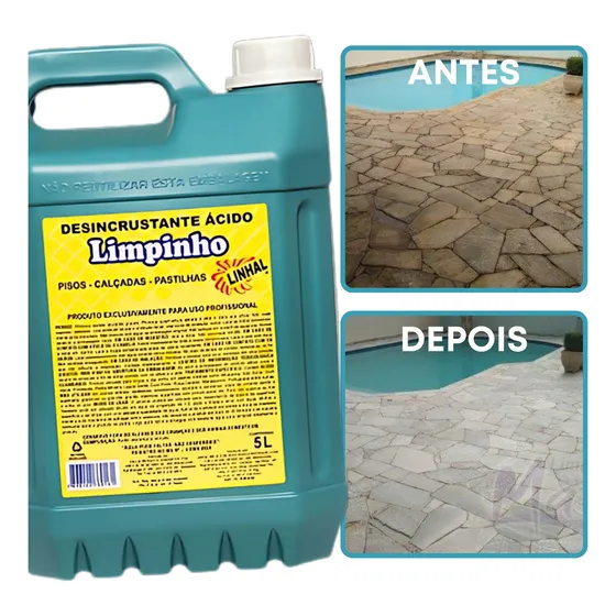 Ácido Muriático Desincrustante Limpeza Piso Pedra Linhal 5l