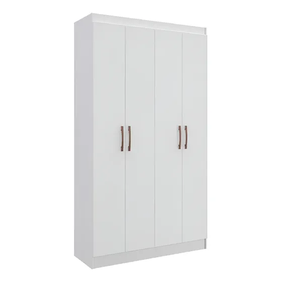 Ropero Multiuso Dormitorio Cocina Biblioteca Estanteria 4 Puertas Batientes Color Blanco | MercadoLibre