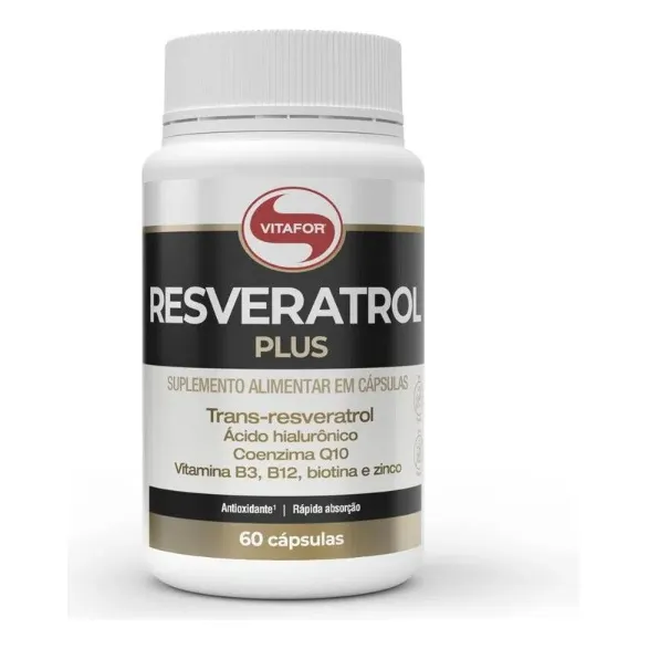 Resveratrol Plus 60 Capsulas Vitafor Acido Hialuronico Q10 