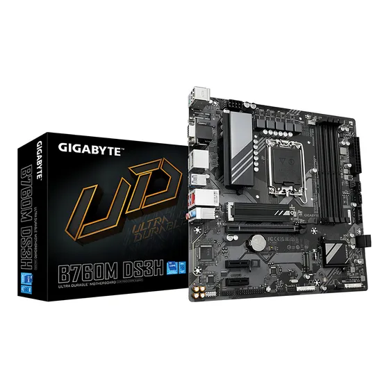 Placa Mãe Gigabyte Ultra Durable B760M DS3H Lga1700 Ddr5 Matx Cor Preto