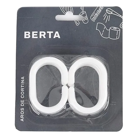 Argollas Aros Ganchos De Plastico Cortina De Baño Ducha X12