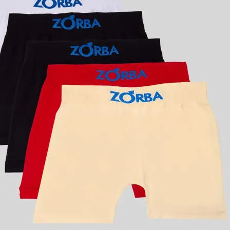 Kit 10 Cuecas Boxer Seamless Infantil Zorba Branco-mescla-preto-vermelho-amarelo G