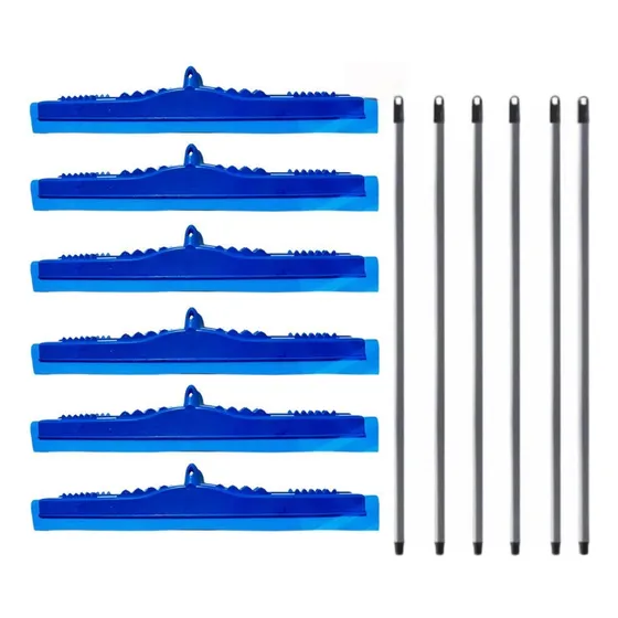 Kit Com 6 Rodos Puxa E Seca 60cm Reforçado Com *cabo