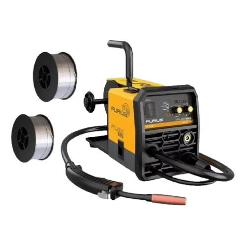 Combo Soldadora Inversora 160a Furius Microalambre + 2rollos Color Amarillo