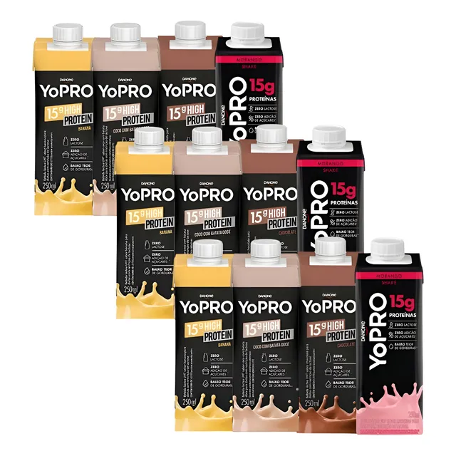 Danone Yopro Zero Lactose Whey 12 Unidades 250ml.