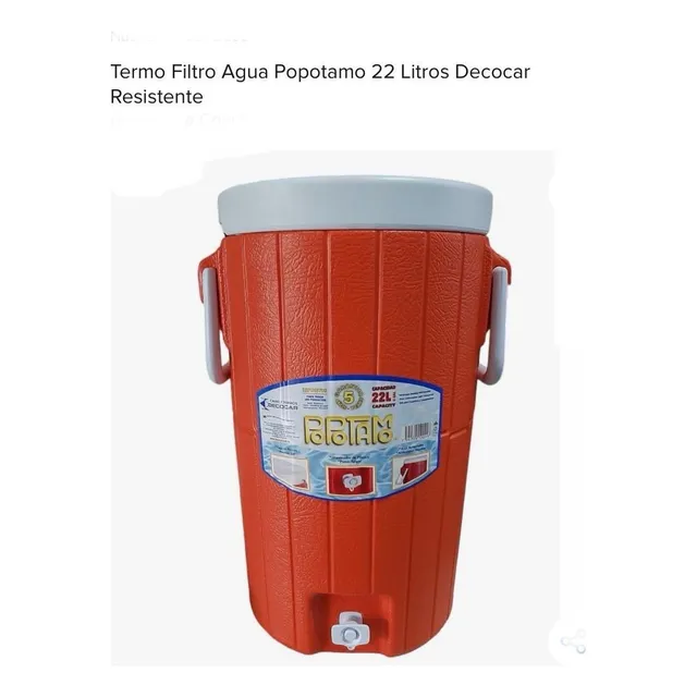 Termo Filtro Agua Popotamo 22 Litros Decocarresistente