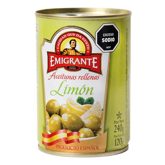 Aceitunas Rellenas De Limón Emigrante Lata 240 Grs