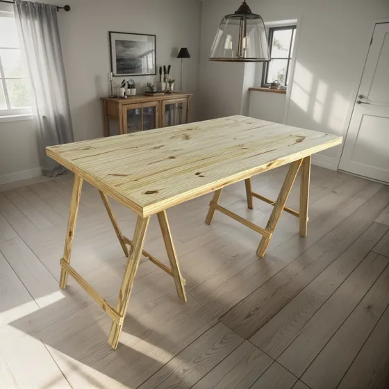 Mesa Tablon Macizo 1,60 Mt Caballete Plegable Quincho