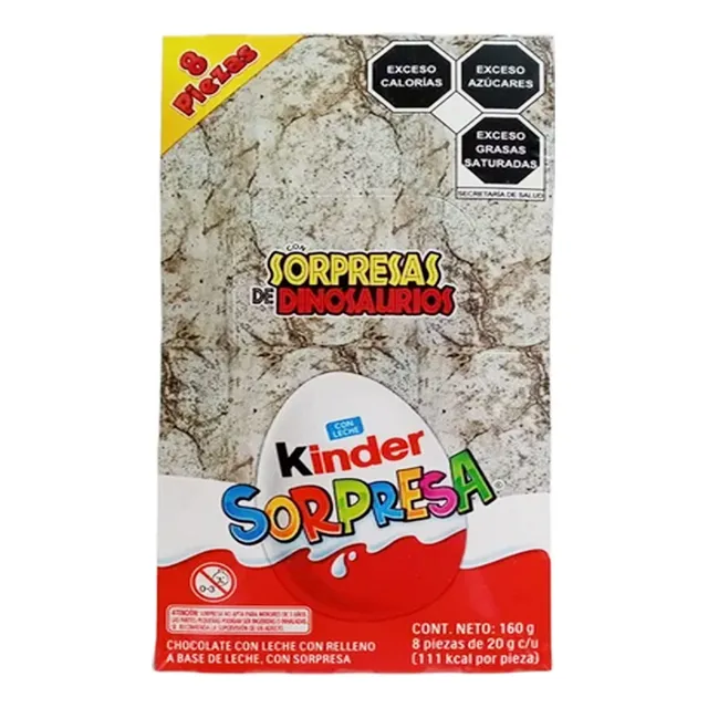 Huevo Kinder Sorpresa Chocolate Dinosaurios Juguete 8 Pzs