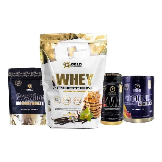 Whey Protein + Creatina + Amino Gold + Zma Gold Nutrition 