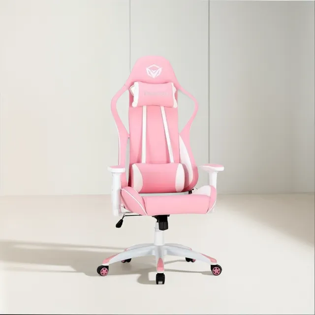 Silla Gamer Meetion Chr16 Rosada Ergonomica Reclinable