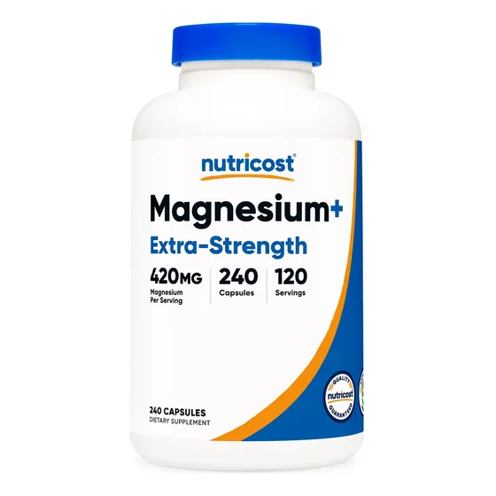 Suplemento Nutricost Magnesium+ Extra Strength 420 Mg 240 Cá