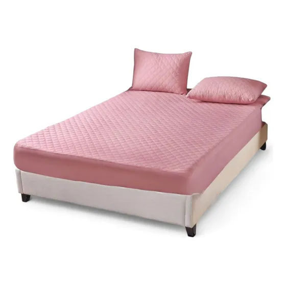 Cubre Colchón Protector De 1.5 Plazas + 1 Funda De Almohada Rosa 1.5 Plazas