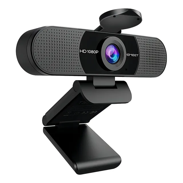 Webcam 1080p@30fps Full Hd Emeet C960, Cámara Web Negra Para Streaming Con 2 Micrófonos, Cámara De Computadora De 90° De Campo De Visión (fov), Cámara Web Usb De Enchufe Y Uso.