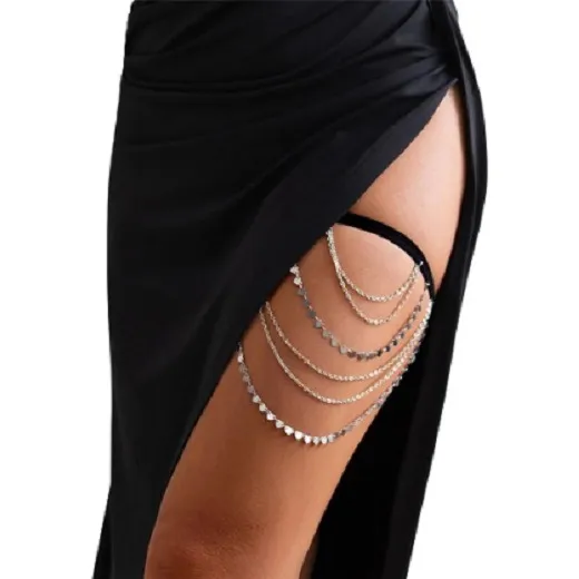Luxo Leg Chain Colar Pulseira Perna Dourada Coracao 100