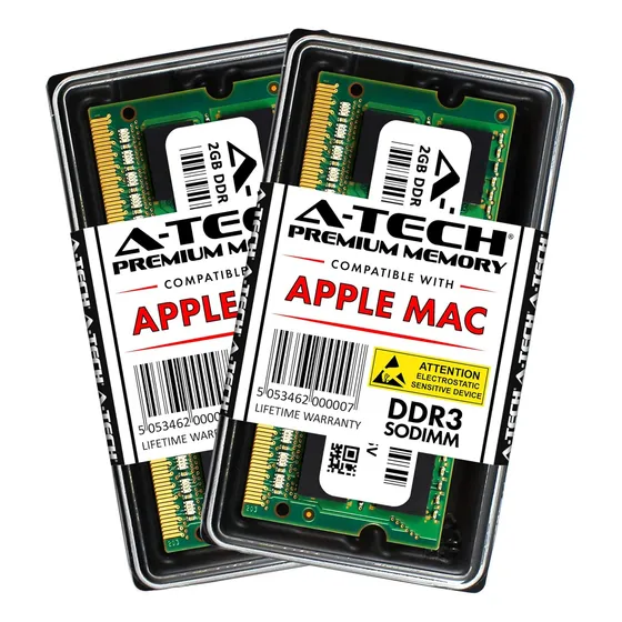 Ram A-tech P/apple, 2x2 Gb 1067/1066 Mhz Ddr3 Sodimm