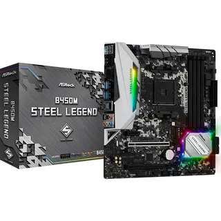 Placa MĂŁe Asrock B450m Steel Legend Preto Placa MĂŁe Asrock B450m Steel Legend Preto