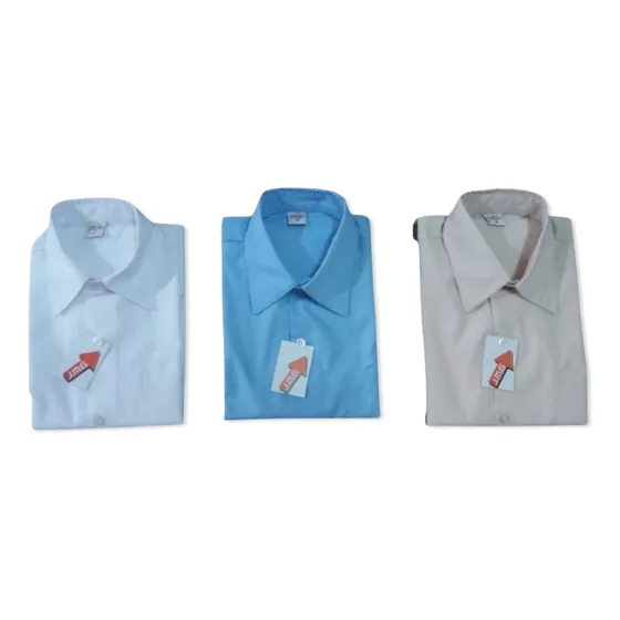 Camisas Escolares Blancas,azul Y Beige.tallas 6 Al 18 Unisex