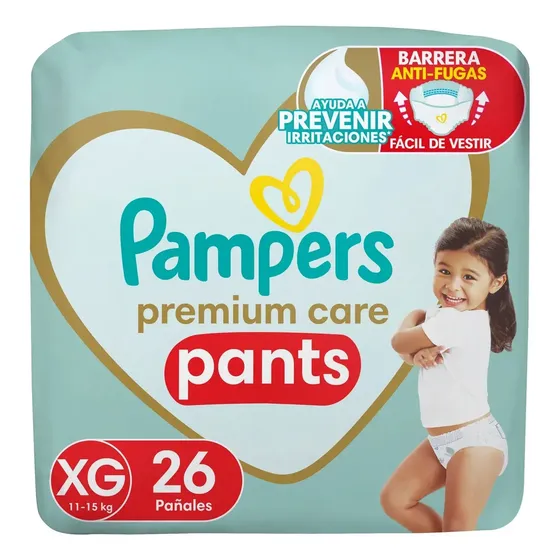 Pañales Pampers Pants Talla XG, 26 Un