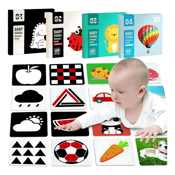 Da Tarjetas De Estimulación Visual For Bebe, 96 Tarjetas
