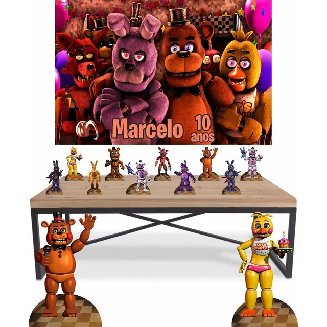Kit Five Nights At Freddys - 8 De Mesa 2 De Chao + Painel