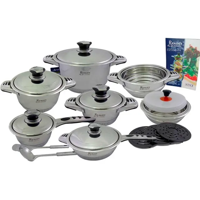 Set De Ollas Reality Acero Quirurgico Termostato 19 Piezas