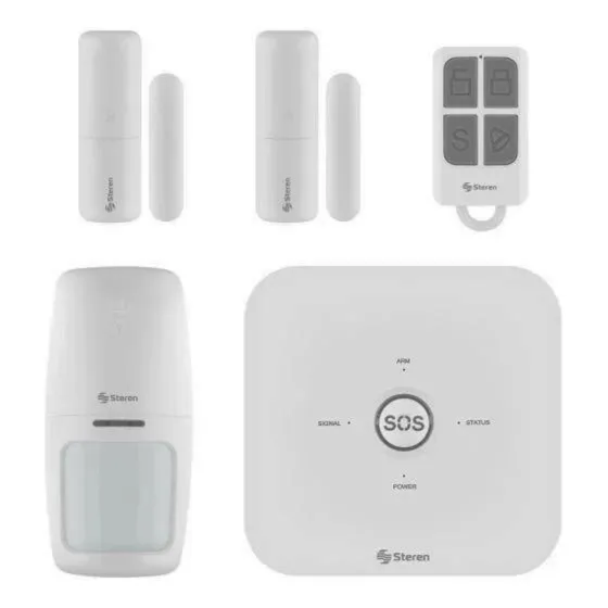 Sistema De Seguridad Steren Alarma 4 Sensores Control Remoto