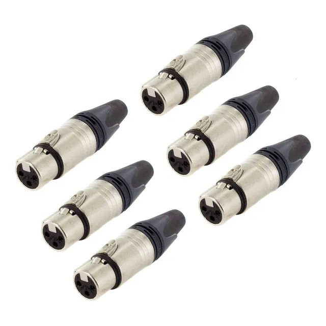 Neutrik® Nc3fxx® 6 Conectores Xlr Plata Hembra Nuevo 