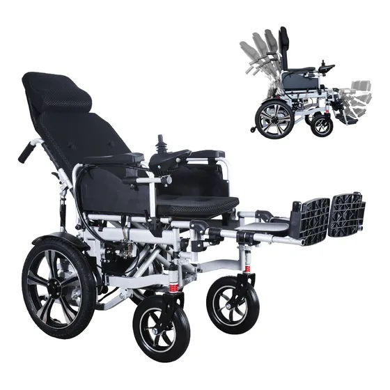 Gambimedic Silla De Ruedas Eléctrica Todoterreno 4 En 1 Reclinable Eleva Piernas Modo Eléctrico Y Manual Gm6006 Acero Llantas Neumáticas Aire Soporta140kg Batería 24v12ah Acido Plomo 2 Motores 24v*250