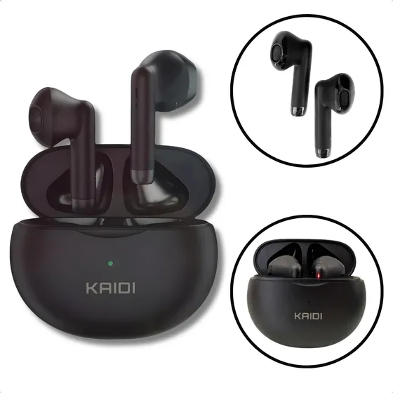 Fone De Ouvido Kd-770 Hw Resisitente Á Água Cor Preto Luz Azul-turquesa